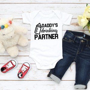 Daddy's Drinking Partner - CustomizedBaby Bodysuit